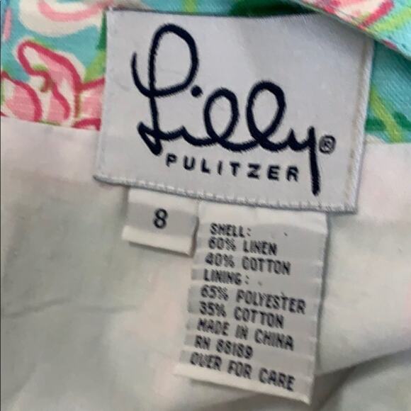 LILLY PULITZER LINEN FLORAL‎ SKIRT SIZE 8 - Picture 3 of 4